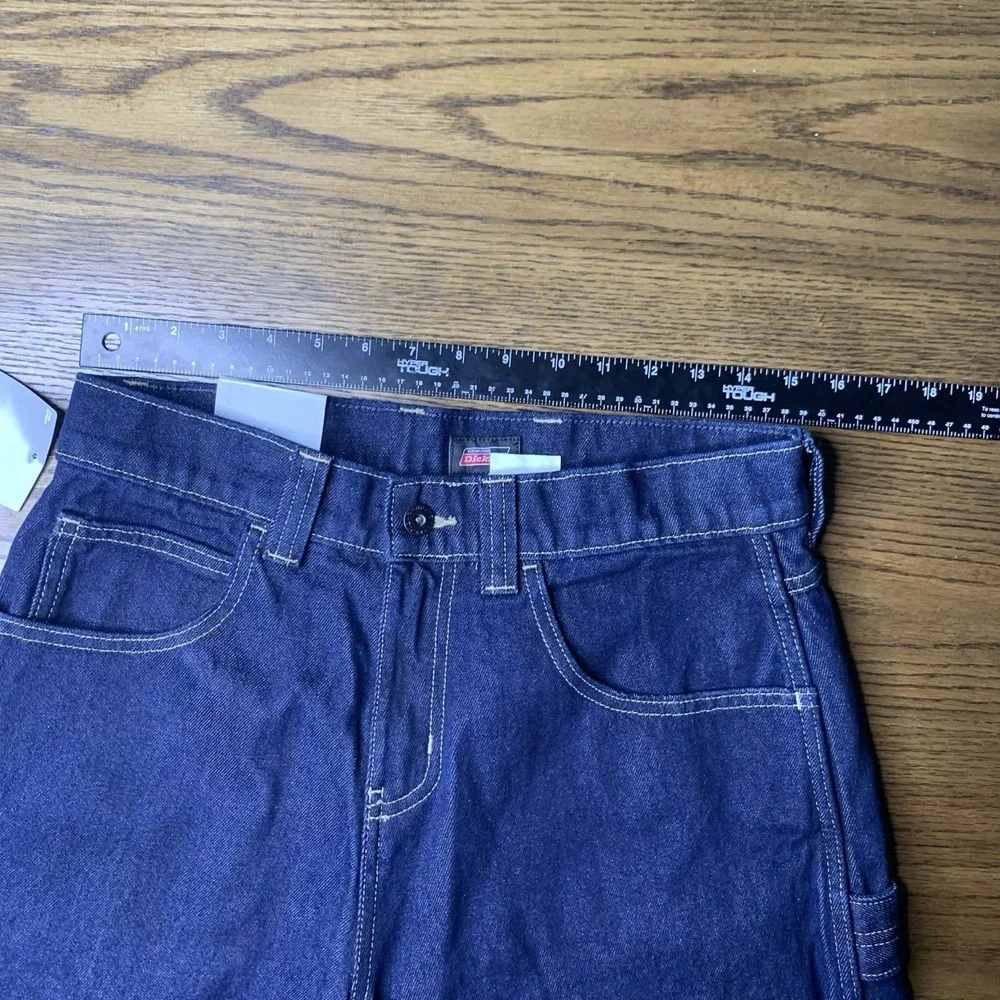 Dickies Dark Wash Denim Carpenter Shorts Relaxed Fit Baggy Streetwear Jean